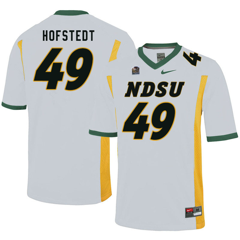 Men #49 Logan Hofstedt North Dakota State Bison College Football Jerseys Sale-White